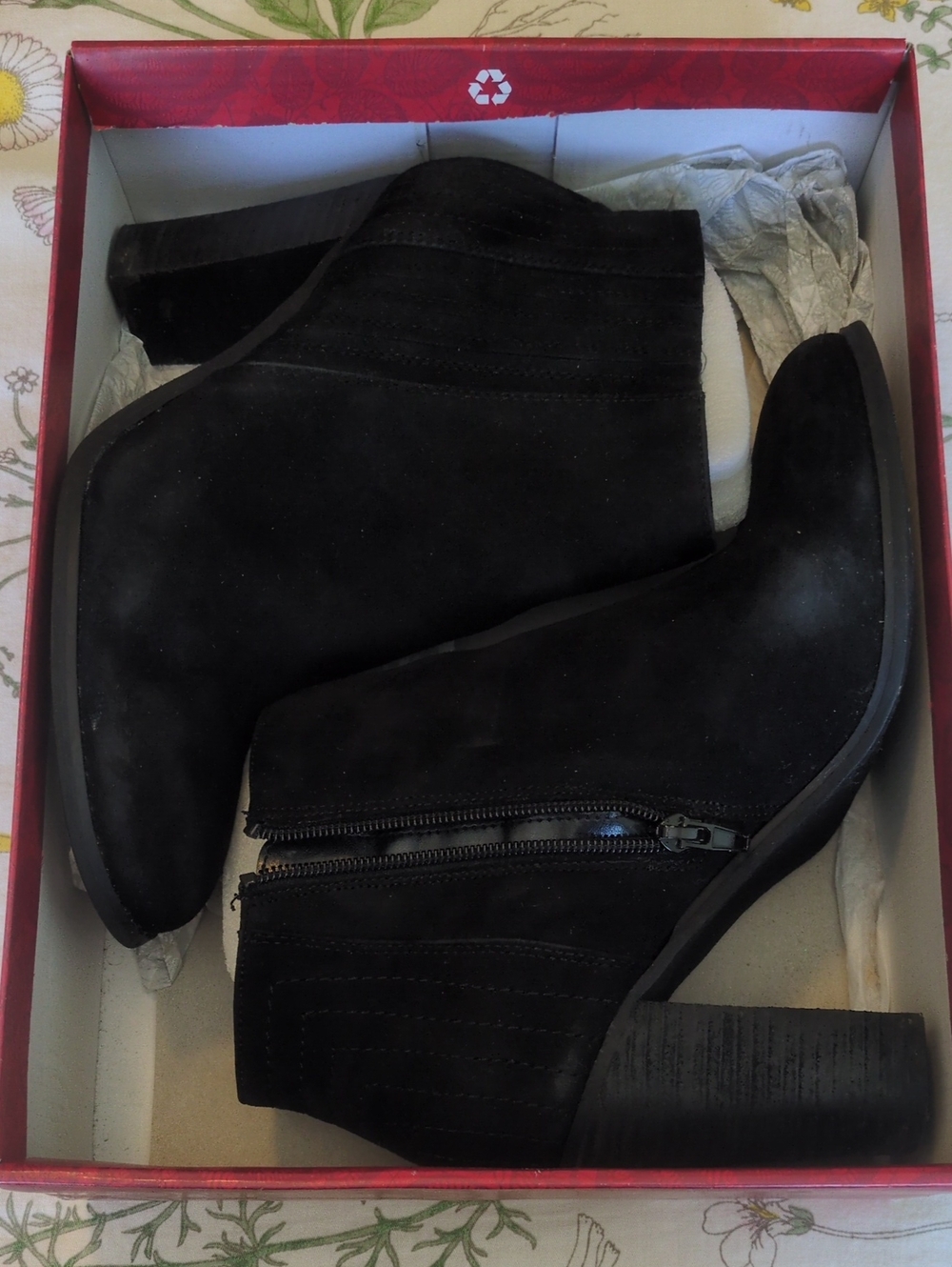 Carlos by Carlos Santana Kaliopi Black Suede Ankle Boots Size 10 Block Heel